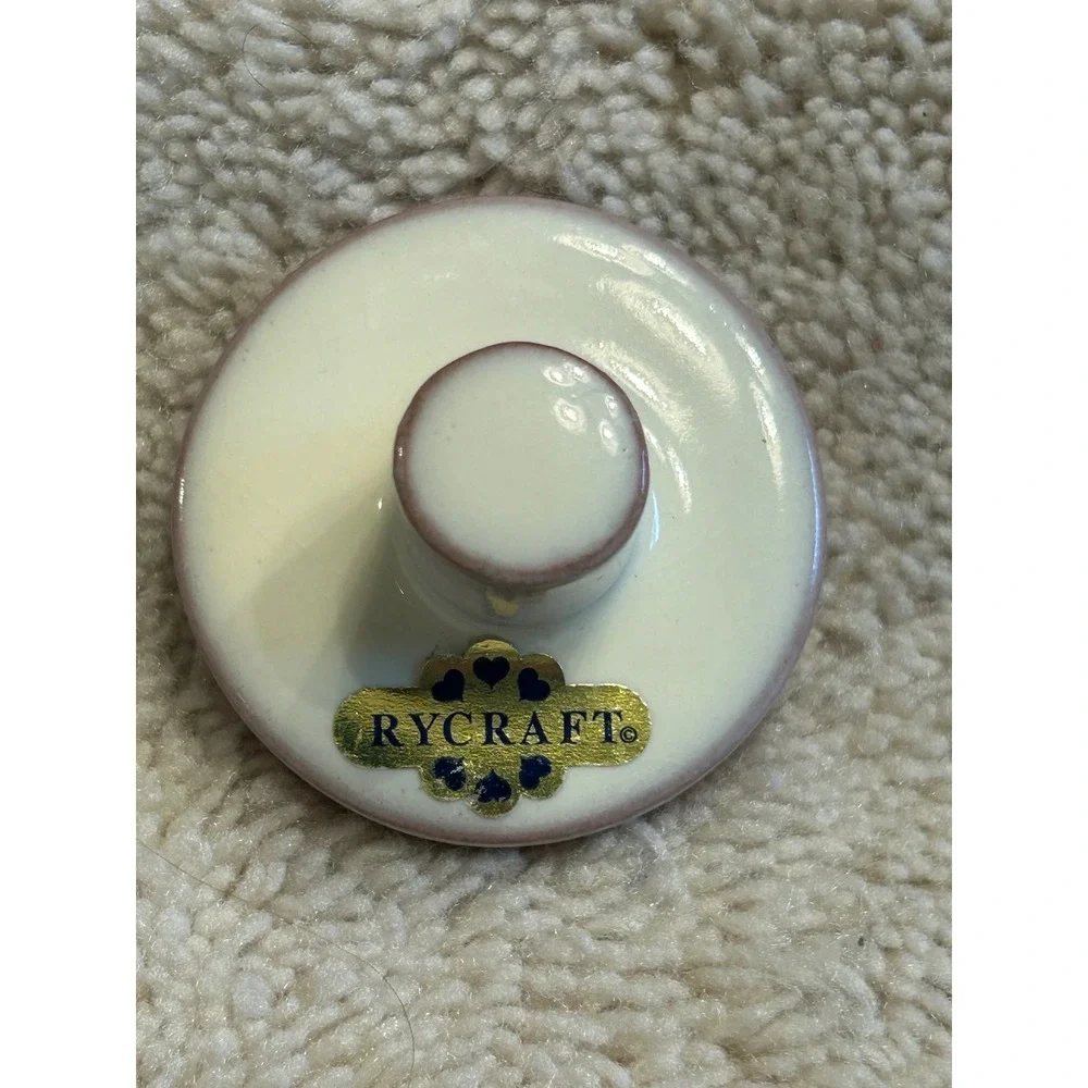 Rycraft Teddy Bear Cookie Stamp‎ Terracotta Glazed Ceramic Handle Vintage Brown